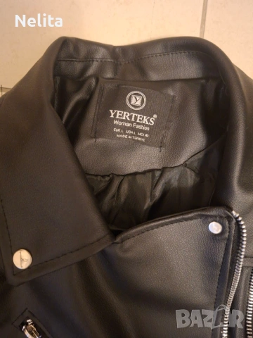 Дамско кожено яке - размер L, снимка 3 - Якета - 54210747