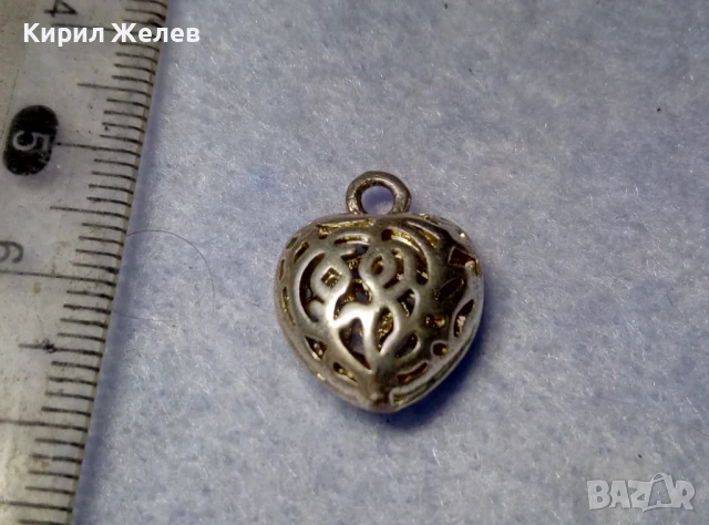 ПОСРЕБРЕН РОМАНТИЧЕН АЖУРЕН АРТ НУВО СТИЛ МЕДАЛЬОН СЪРЧИЦЕ от БЛАГОРОДНА СТОМАНА 24948, снимка 6 - Колиета, медальони, синджири - 50530734