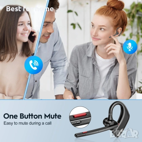Бизнес Bluetooth слушалка New bee M50 – Шумопотискане, 24ч разговори и Bluetooth 5.2, снимка 2 - Bluetooth слушалки - 53062526