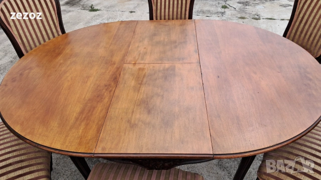 Комплект маса и шест стола масив, снимка 2 - Маси - 53942884