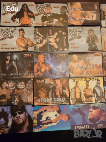 Продавам и разменям листчета с кечисти от WWF WWE, снимка 10 - Колекции - 25172921
