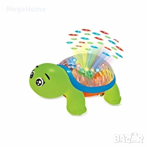 Играчка Щастлива костенурка TortToise, 3D мигащи светлини, Музика, Въртяща се светлинна проекция, снимка 2 - Други - 53230338