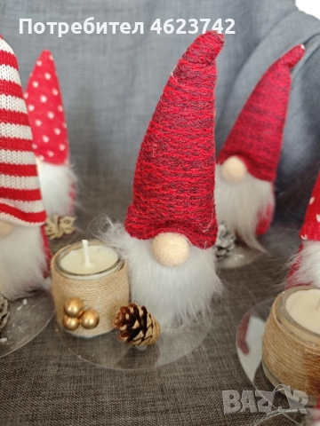 Коледно гномче +свещ , снимка 4 - Декорация за дома - 52122213