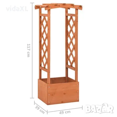 vidaXL Плантер с решетка и арка, 49x39x117 см, чам(SKU:316391), снимка 2 - Други - 48084937