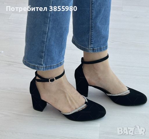 Изтънчени дамски затворени сандали с ток,, снимка 4 - Сандали - 45216627