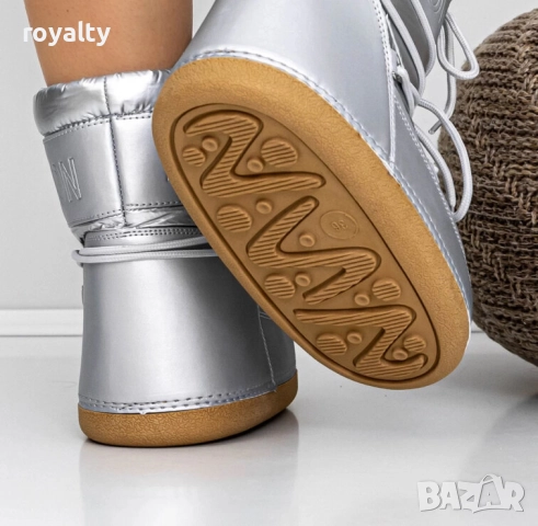 Апрески на платформа - сребристи, снимка 4 - Дамски апрески - 52529224