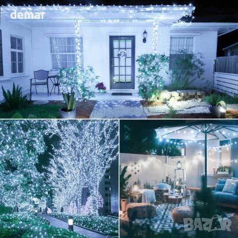 40 метра 800 LED коледни лампички с дистанционно и таймер, 8 режима, студено бяло, снимка 7 - Декорация за дома - 52847061