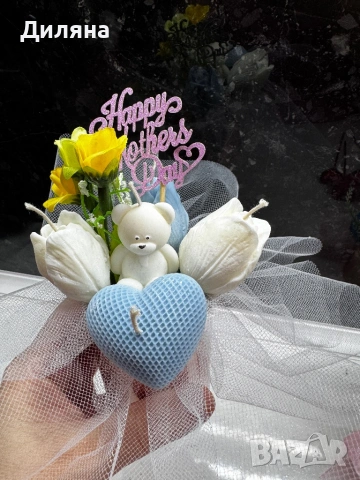 Букетчета от соеви свещи , снимка 3 - Декорация за дома - 53666305