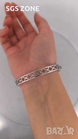 СРЕБЪРНА ГРИВНА ОТ ТАЙЛАНД С ЕСТЕСТВЕН ТОПАЗ И РОДИЕВО ПОКРИТИЕ, снимка 8 - Гривни - 52457983