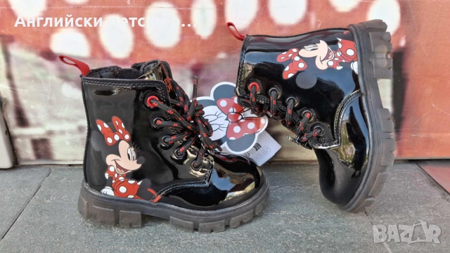 Английски детски боти-светещи  Мини Маус , снимка 2 - Детски боти и ботуши - 51851045