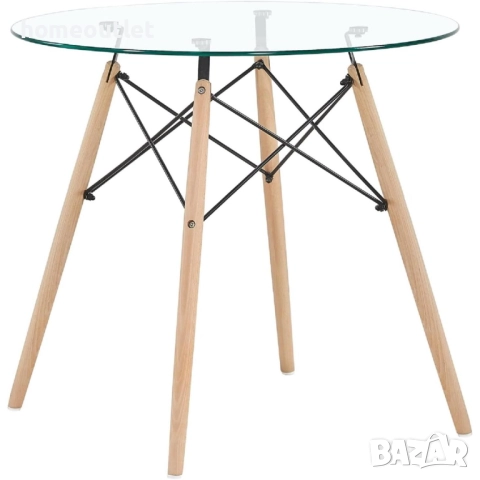ПРОМОЦИЯ Модерна кръгла маса от закалено стъкло – стилна, практична и универсална RAY-1TR-HY, снимка 4 - Маси - 52825983