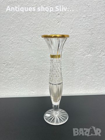Стилна стъклена вазичка. №5546, снимка 1 - Антикварни и старинни предмети - 46387186