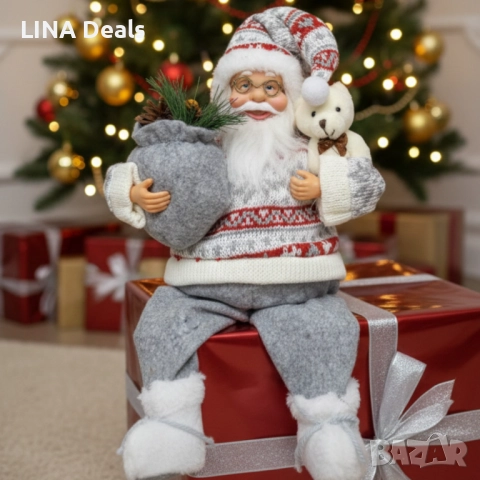 Голям Дядо Коледа с торба и мече