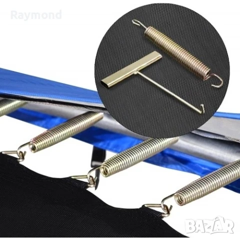 Детски батут с мрежа 244см с ПДОАРЪΚ LED Лампички – Подсилена конструкция и UV защита, снимка 9 - Други - 50985743