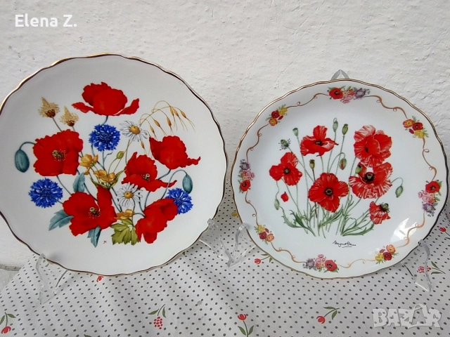 Красиви декоративни чинии с макове, снимка 2 - Декорация за дома - 52917477