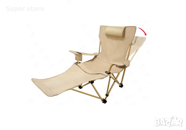 Сгъваем шезлонг , снимка 3 - Градински мебели, декорация  - 54172597