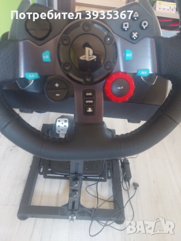 Волан с педали Logitech G29, за РС и PS4/PS5 + допълнително стойка за модела, снимка 5 - Аксесоари - 54246251