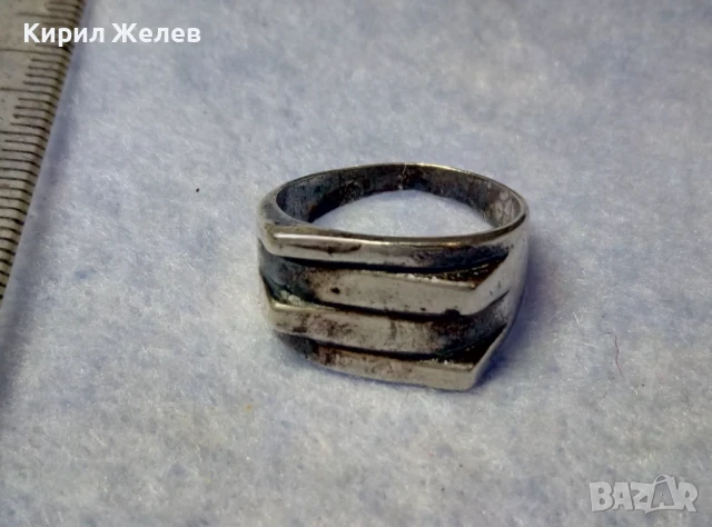 ДИЗАЙНЕРСКИ ФЕШЪН АРТ МОДЕЛ СРЕБЪРЕН ПРАСТЕН СРЕБРО 925 с ОКСИДАЦИЯ РЪЧНА МАЙСТОРСКА ИЗРАБОТКА 49419, снимка 7 - Пръстени - 50510757