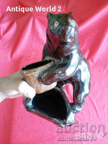 Стара Българска Керамика Статуетка МЕЧКА, снимка 7 - Антикварни и старинни предмети - 53231457