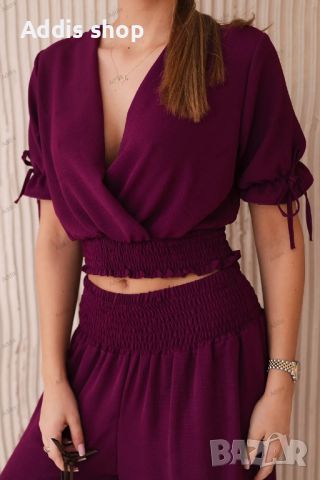Дамски комплект панталон от две части и блуза, 2цвята , снимка 8 - Комплекти - 45648378