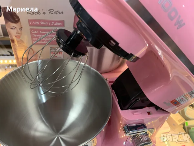 Розов Планетарен миксер 1100W Clatronic KM 3711 , снимка 4 - Миксери - 50282406