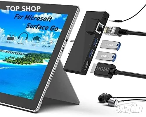 Нова Докинг станция за Surface Go USB C-Hub USB C-Hub /5в1, снимка 1 - Друга електроника - 49443974