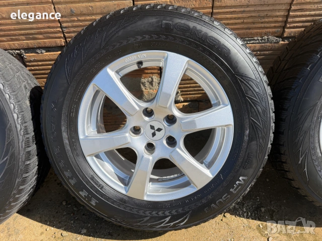 Оригинални алуминиеви джанти с зимни гуми за Mitsubishi Outlander Lancer ASX 5x114,3 16 цола , снимка 3 - Гуми и джанти - 53817227