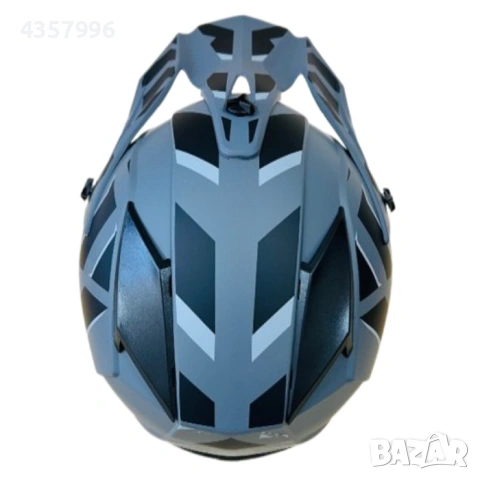 Кросова каска, за мотор, Атв, Вело, Гланц, Сиво и черно, снимка 4 - Аксесоари и консумативи - 53444960
