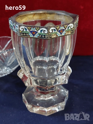  Царска русия!лот от среърни 84 артикули-сребро, кристал, емайл,цени 2500-6000 евро/сребърна чаша/, снимка 15 - Антикварни и старинни предмети - 38144405