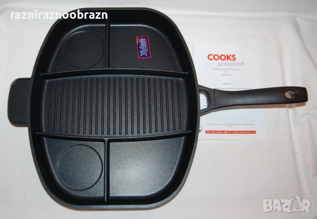 Многофункционален грил тиган с 5 отделения, снимка 4 - Съдове за готвене - 52950718