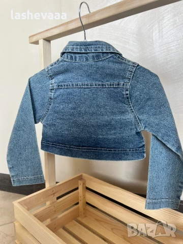 Детско дънково яке с розови перли ПОСЛЕДНО, снимка 3 - Детски якета и елеци - 51117881