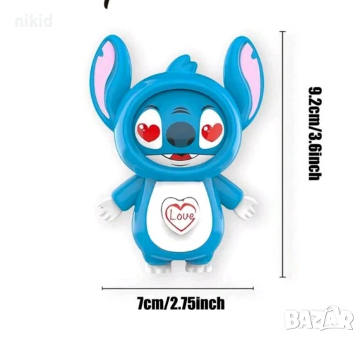 Стич Stitch с променящо се лице форма пластмасова играчка фигурка, снимка 3 - Фигурки - 51161928
