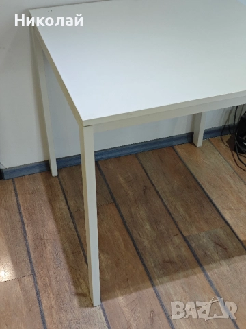 Трапезна Маса IKEA MELLTORP 75x75x72 см - Бяла с метални крака, снимка 7 - Маси - 52680843