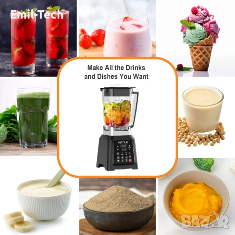 Нов мощен блендер 7в1 2L | 2000W | Самопочистване | Лед, смутита, ядки, снимка 6 - Блендери - 54123897