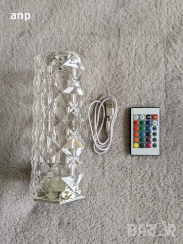 Кристална LED лампа Rose Diamond | Дистанционно и батерия, снимка 9 - Друга електроника - 53940450