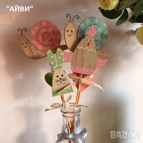 Великденска дървена декорация, снимка 6 - Декорация за дома - 53785070