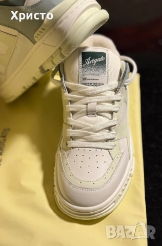 НОВО!!! Оригинални Axel Arigato Area Low – White/Green | Кутия + калъф, снимка 5 - Маратонки - 52977479