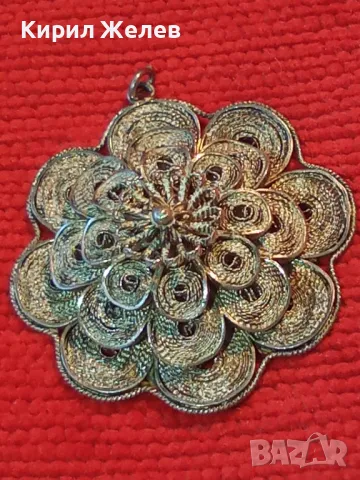 СТАРИНЕН ФИЛИГРАНЕН СРЕБЪРЕН МЕДАЛЬОН ЦВЕТЕ СРЕБРО ВИСОКА ПРОБА с ВЪРТЯЩИ се ФЛОРАЛНИ ЕЛЕМЕНТИ 25292, снимка 13 - Антикварни и старинни предмети - 49886635