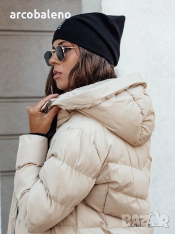 Дамско зимно ватирано яке с качулка MENSI, 3цвята , снимка 11 - Палта, манта - 52502285