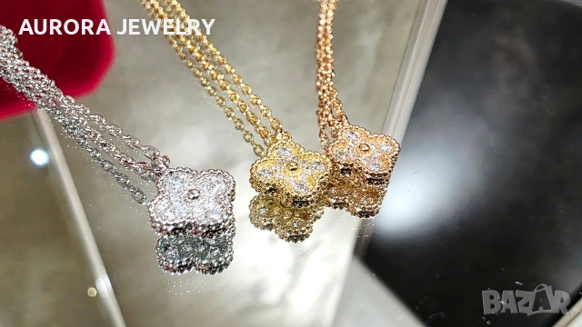 Van Cleef & Arpels VCA Gold Diamond Sweet Alhambra Clover Дамско Колие