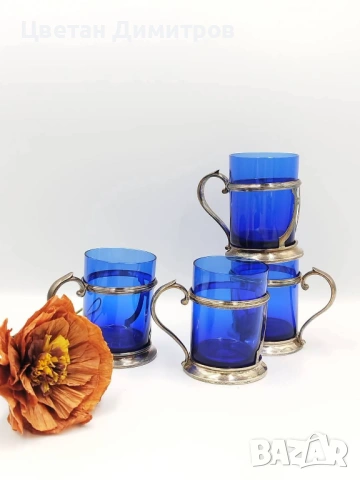 BROGGI Milano 🩵  Винтидж посребрени подстакани, снимка 8 - Чаши - 53174550