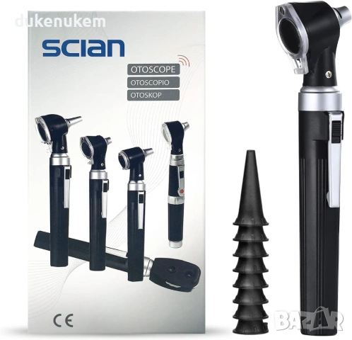 Отоскоп комплект - ушен инструмент с LED светлина и 3x увеличение