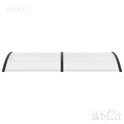 vidaXL Навес за врата черно и прозрачно 240x75 см PC（SKU:144816）, снимка 3 - Други - 49513846