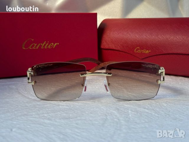Cartier висок клас слънчеви очила Мъжки Дамски слънчеви с дървени дръжки, снимка 12 - Слънчеви и диоптрични очила - 45505174