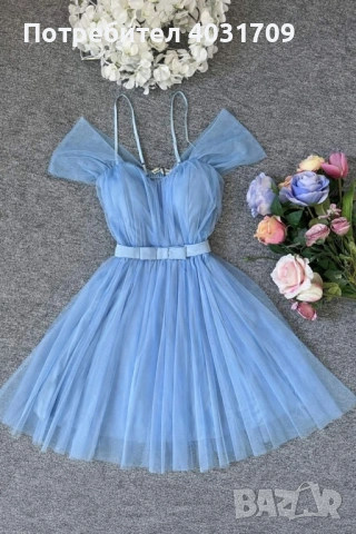 Рокля с тюл , снимка 2 - Рокли - 54257740