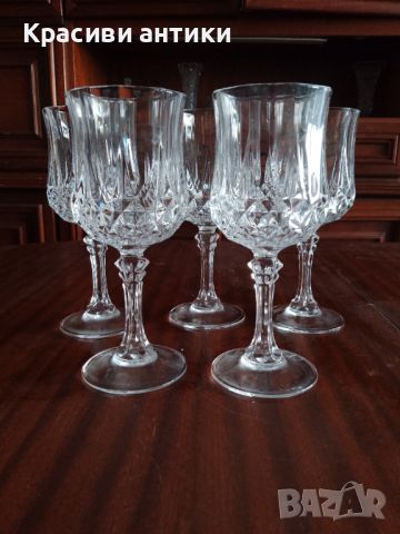 Немски кристални чаши за вино, красиви, старинни