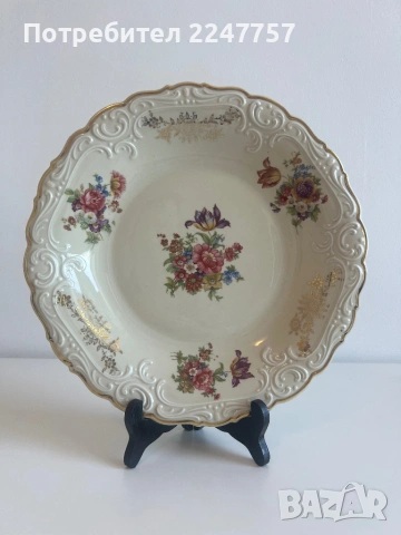 Огромно плато порцелан 31 см, снимка 6 - Антикварни и старинни предмети - 54005783