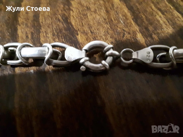 Масивен сребърен ланец, снимка 4 - Колиета, медальони, синджири - 53939620