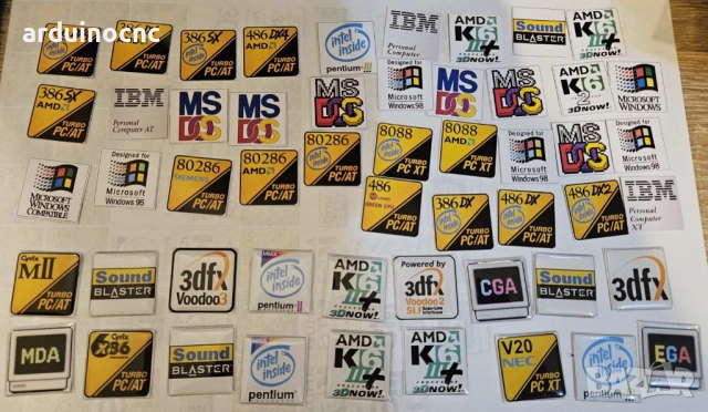 Ретро емблеми за компютърни кутии – 8088, 286, 386, 486, Pentium, K6, Voodoo, Sound Blaster, снимка 7 - Други - 52361715