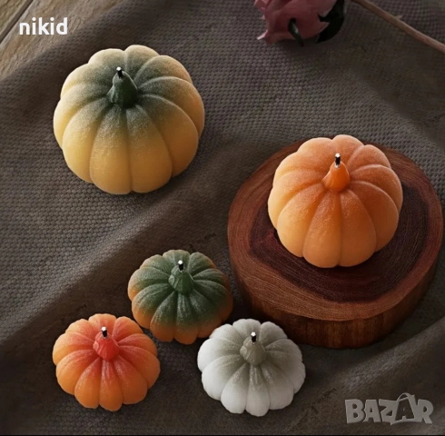 3D 3 размера тиква силиконов молд форма фондан шоколад гипс смола свещ декор, снимка 7 - Форми - 52518210